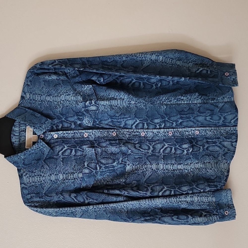 Michael Kors Snake Print Button Down Blouse